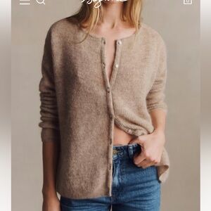 Sezane Light Beige Cardigan Sweater